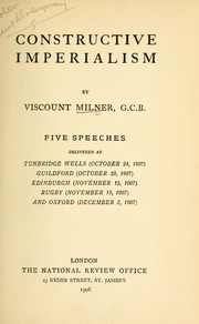 Cover of: Constructive imperialism by Alfred Milner, Viscount Milner