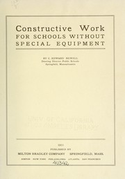 Cover of: Constructive work for schools without special equipment