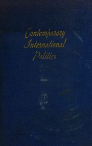 Cover of: Contemporary international politics