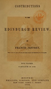 Cover of: Contributions to the Edinburgh review.