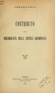 Cover of: Contributo alla bibliografia della critica Goldoniana