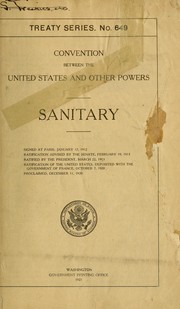 Cover of: Convention between the United States and other powers: sanitary