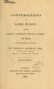 Cover of: Conversations of Lord Byron by Thomas Medwin