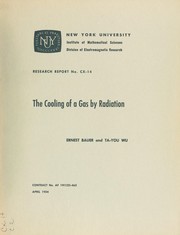 Cover of: The cooling of a gas by radiation by Ernest Bauer, Ernest Bauer