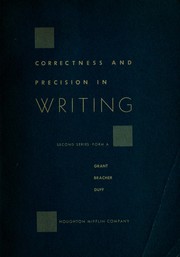 Cover of: Correctness and precision in writing: second series, form A