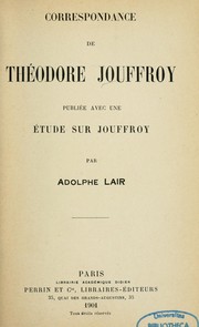 Correspondance by Théodore Simon Jouffroy