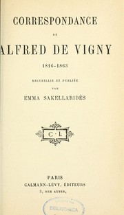 Cover of: Correspondance (1816-1863) by Alfred de Vigny