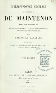 Cover of: Correspondance générale de madame de Maintenon by Madame de Maintenon