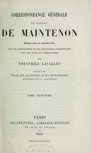 Cover of: Correspondance générale de madame de Maintenon