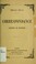 Cover of: Correspondance : lettres de jeunesse