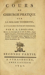 Cover of: Cours de chirurgie pratique sur la maladie vénérienne à l'usage des élèves en chirurgie