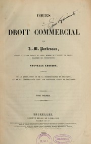 Cover of: Cours de droit commercial