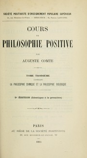 Cours de philosophie positive by Auguste Comte