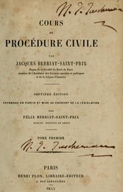 Cover of: Cours de procédure civile by Jacques Berriat-Saint-Prix, Jacques Berriat-Saint-Prix