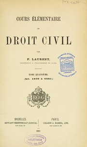 Cover of: Cours élémentaire de droit civil