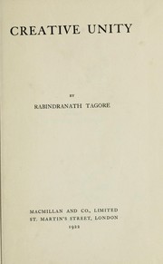 Cover of: Creative unity by Rabindranath Tagore