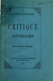 Critique littéraire by H. R. Casgrain