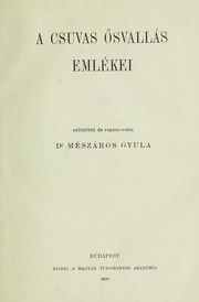 Csuvas népköltési gyüjtemény by Gyula Mészáros
