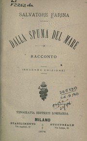 Cover of: Dalla spuma del mare: racconto