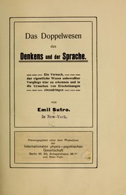 Cover of: Das doppelwesen des denkens und der sprache