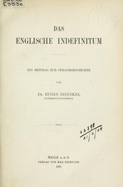 Cover of: Das englische Indefinitum