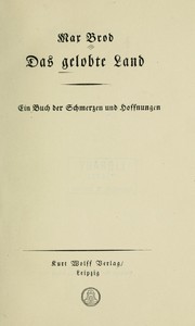 Cover of: Das gelobte Land by Brod, Max