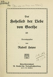 Cover of: Das Hohelied der Liebe by Johann Wolfgang von Goethe