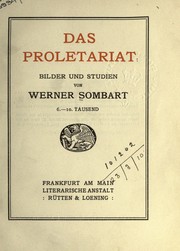Cover of: Das Proletariat by Werner Sombart