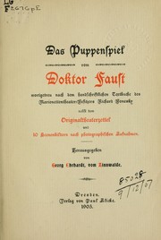 Cover of: Das Puppenspiel: Doktor Faust by Faust
