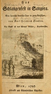 Cover of: Das Schlangenfest in Sangora by Karl Friedrich Hensler