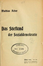 Cover of: Das Stiefkind der Sozialdemokratie