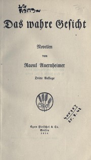 Cover of: Das wahre Gesicht by Raoul Auernheimer