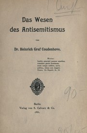 Cover of: Das Wesen des Antisemitismus by Coudenhove-Kalergi, Heinrich Johann Maria Graf von