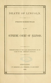 Cover of: Death of Lincoln. by Illinois. Supreme Court.