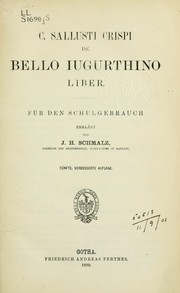 Cover of: De bello Iugurthino liber by Sallust