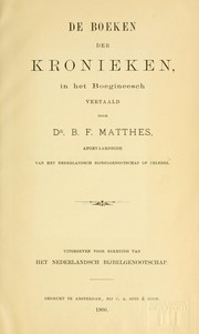 Cover of: De Boeken der Kronieken in het Boegineesch