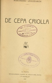 Cover of: De cepa criolla.