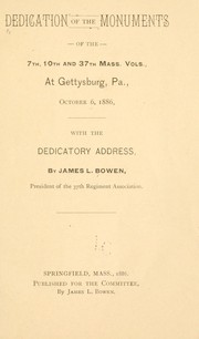 Cover of: Dedication of the monuments of the 7th, 10th and 37th Mass