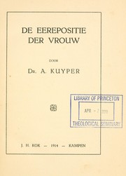 Cover of: De eerepositie der vrouw by Abraham Kuyper