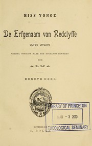 Cover of: De erfgenaam van Redclyffe by Charlotte Mary Yonge