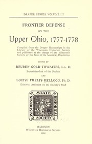 Cover of: Frontier Defense on the Upper Ohio, 1777-1778
