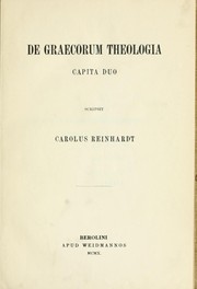 De graecorum theologia capita duo by Karl Reinhardt