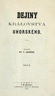 Cover of: Dejiny král'ovstva Uhorského