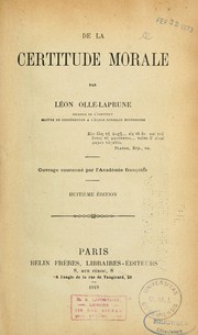 Cover of: De la certitude morale by Léon Ollé-Laprune