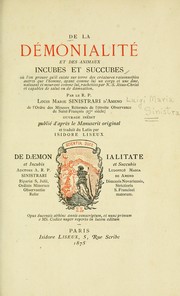 Cover of: De la démonialite et des animaux incubes et succabes by Ludovico Maria Sinistrari