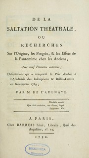 De la saltation théatrale by François Henri Stanislas de L'Aulnaye