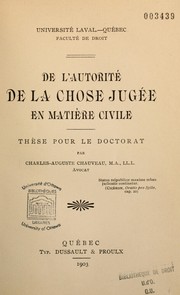 De l'autorité de la chose jugée en matière civile by Charles-Auguste Chauveau