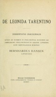 De Leonida Tarentino by Bernhard Hansen