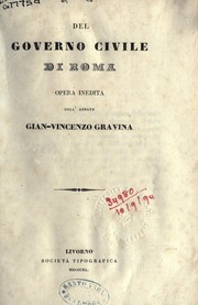 Cover of: Del governo civile di Roma