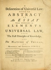 Cover of: A delineation of universal law by Fettiplace Bellers